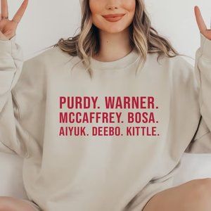 purdy warner bosa San Francisco 49ers Sweatshirt, 49ers Gift, 49ers Shirt